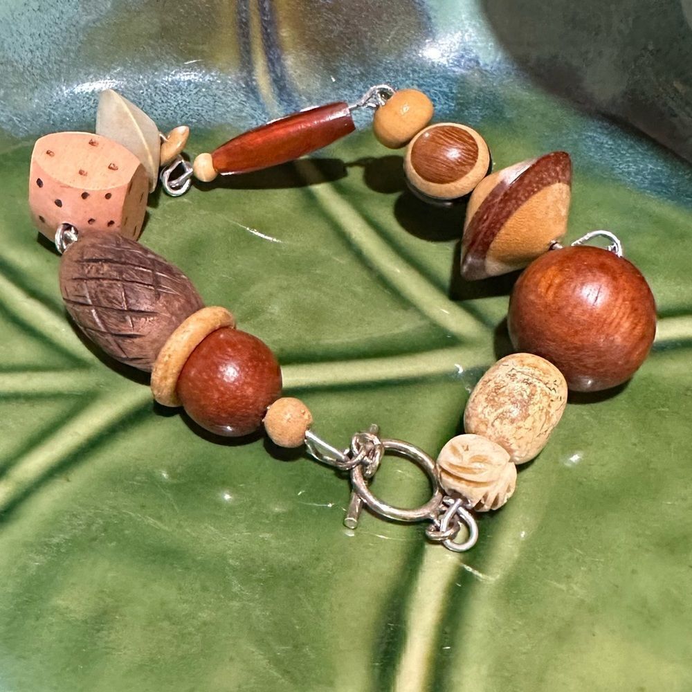 Handcrafted Wooden Toggle Closure Bracelet